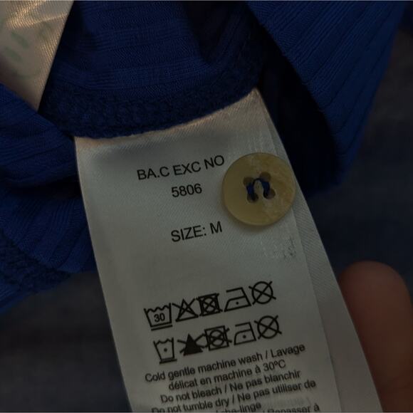Ganni Royal Blue Tencel Ribbed Stirrup Leggings Size M - Picture 7 of 9